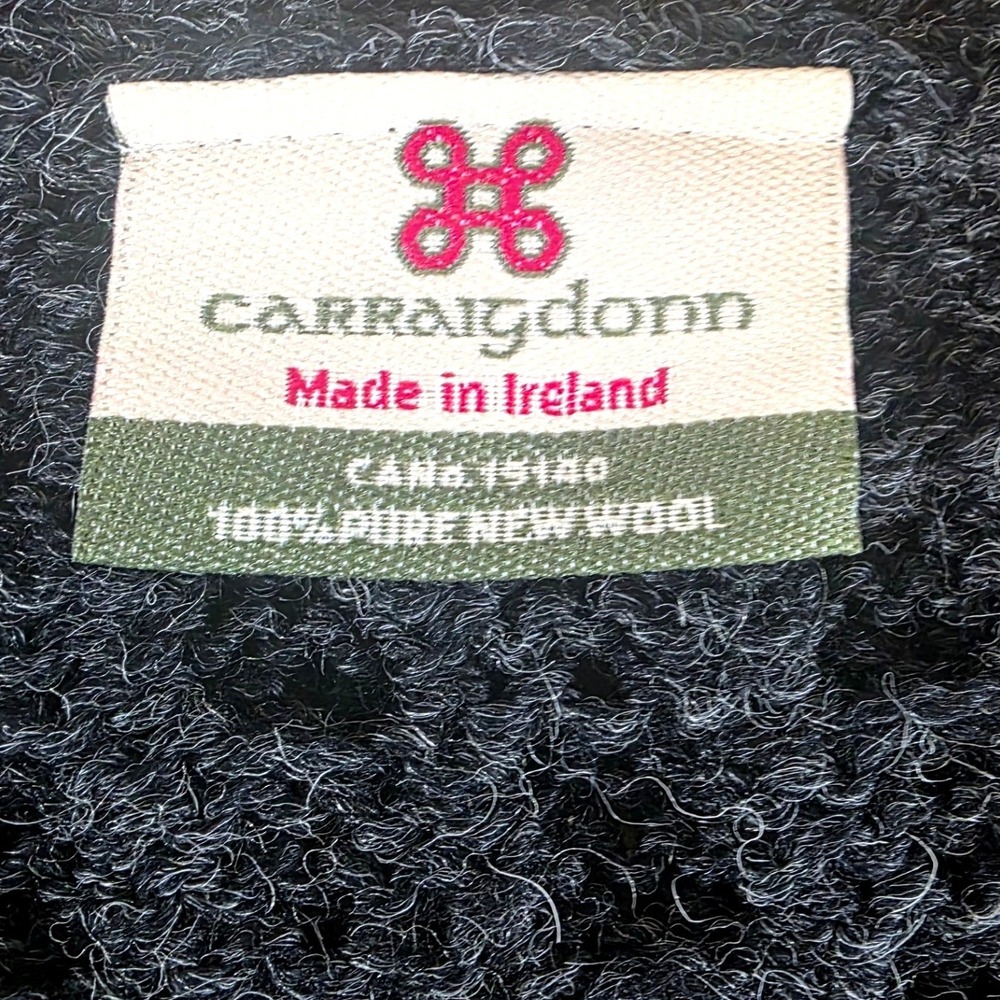 Carraig Donn Womens Wool Cable Knit Cardigan Vest Gray Size L Made in Ireland - Picture 3 of 8